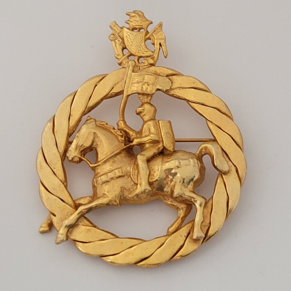 Horseman's badge Knight Brooch Heraldry Brooch Jousting Brooch Equestrian Brooch
